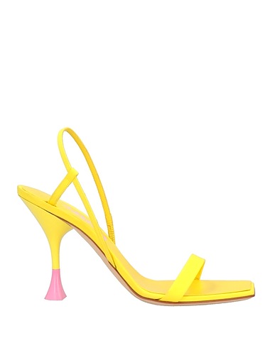3JUIN Sandals Yellow Textile fibers