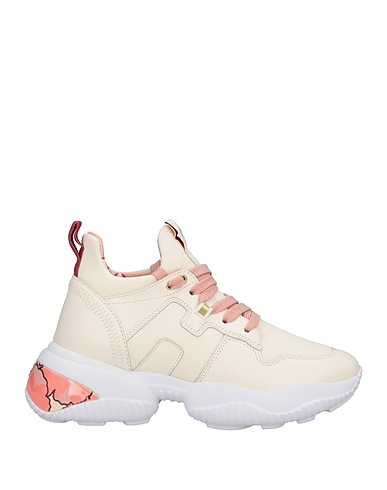 HOGAN Sneakers Ivory Soft Leather, Textile fibres