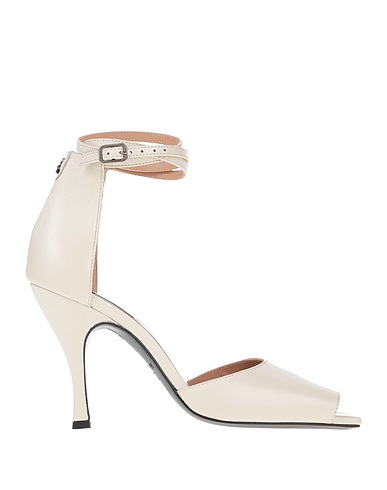 PATRIZIA PEPE Sandals Ivory 100% Soft Leather