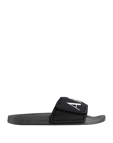 ARMANI EXCHANGE Sandals Black 85% Polyester, 15% Elastane