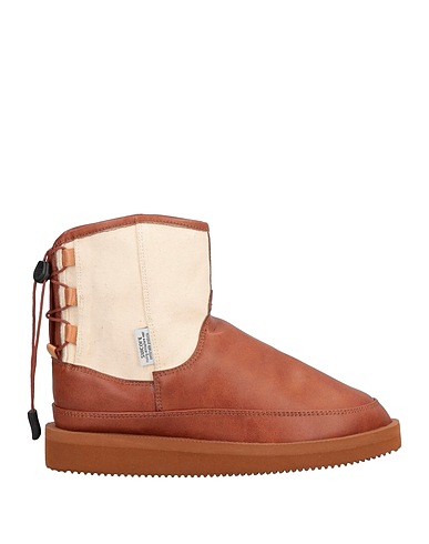 SUICOKE Ankle boot Brown Soft Leather, Textile fibers