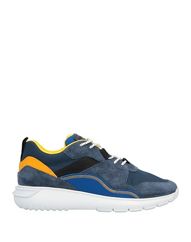 HOGAN Sneakers Slate blue Leather, Textile fibres