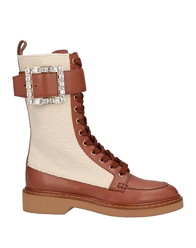 ROGER VIVIER Stiefelette Kamel Leder, Gewebefasern