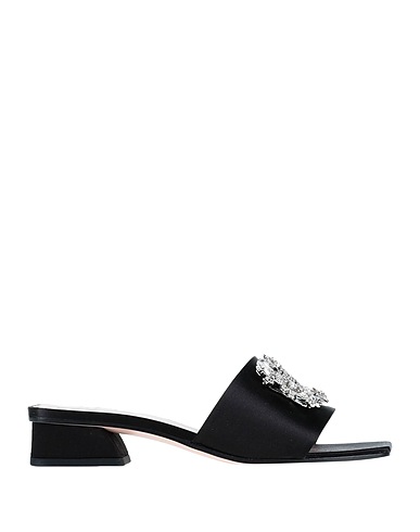 ROGER VIVIER サンダル ブラック 紡績繊維
