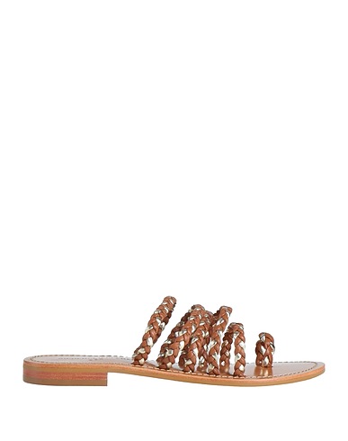 COULEUR POURPRE Flip flops Camel Leather