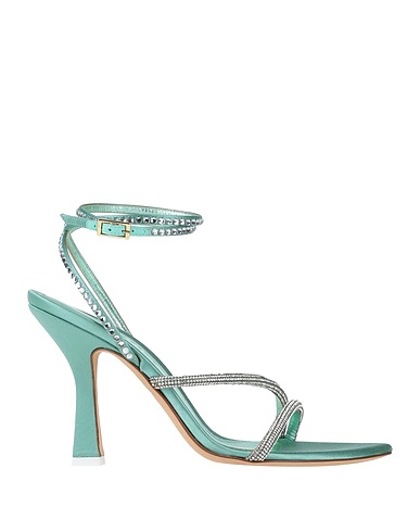 3JUIN Sandals Green Textile fibres