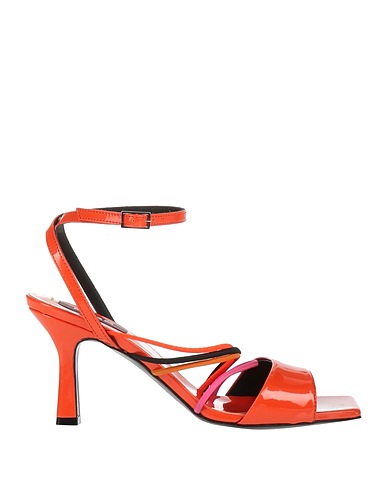 MSGM Sandali Arancione Pelle, Fibre elastiche