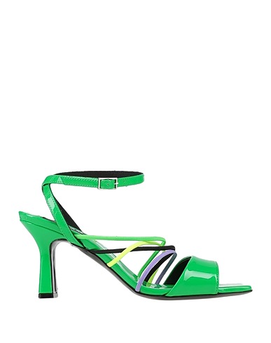MSGM Sandali Verde Pelle, Fibre elastiche