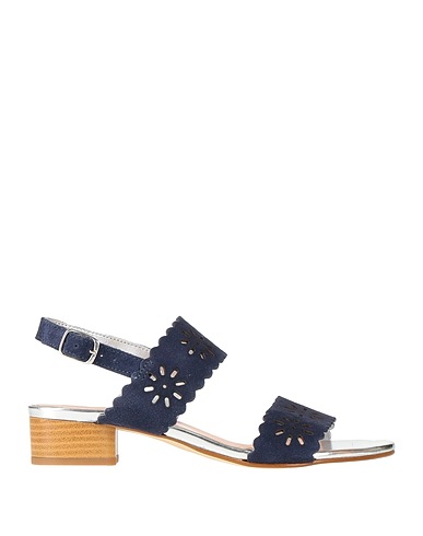 POLLINI Sandals Midnight blue Soft Leather