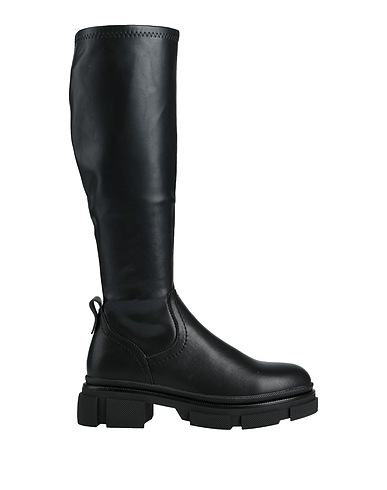 ALBERTO GUARDIANI Boots Black Soft Leather, Textile fibers