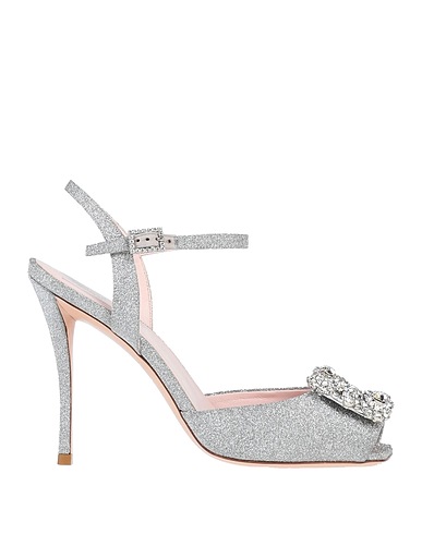 ROGER VIVIER Sandals Silver Textile fibres