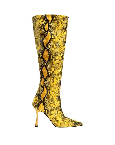 8 by YOOX Stivali PYTHON LEATHER HEELED  BOOTS
 Giallo 100% Pelle di vitello