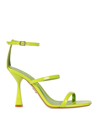 SERGIO LEVANTESI Sandals Lime green Soft Leather
