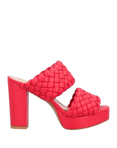 GAI MATTIOLO Sandals Red Textile fibers