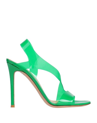 GIANVITO ROSSI Sandalen Grün Leder, Andere Fasern