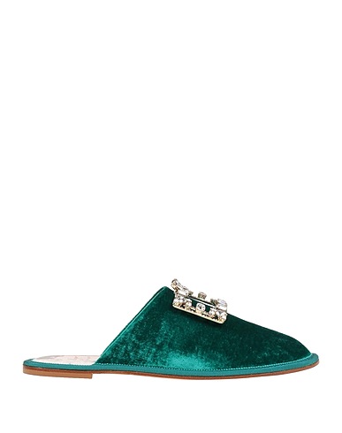 ROGER VIVIER Mule e zoccoli Verde smeraldo Fibre tessili