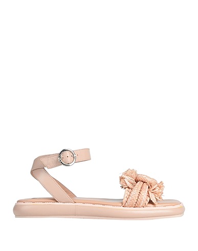 LIU •JO Sandals Light pink Goat skin, Textile fibres