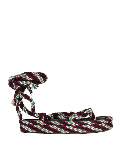 ISABEL MARANT Flip flops Burgundy 100% Cotton, Cow leather
