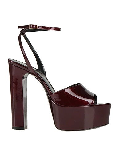 SAINT LAURENT Sandals Burgundy Soft Leather