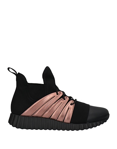 FERRAGAMO Sneakers Black Calfskin, Textile fibers