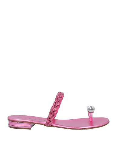CASADEI Flip flops Fuchsia Leather, Textile fibers