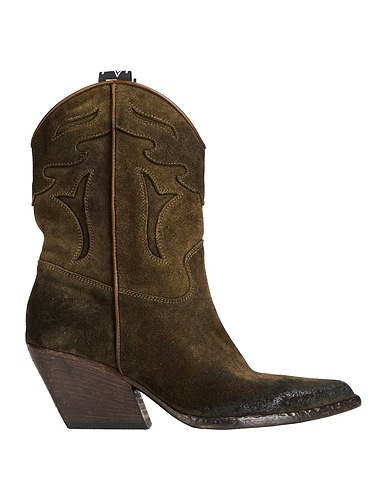 ELENA IACHI Stiefelette Militärgrün Leder