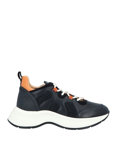 HOGAN Sneakers Black Leather, Textile fibers