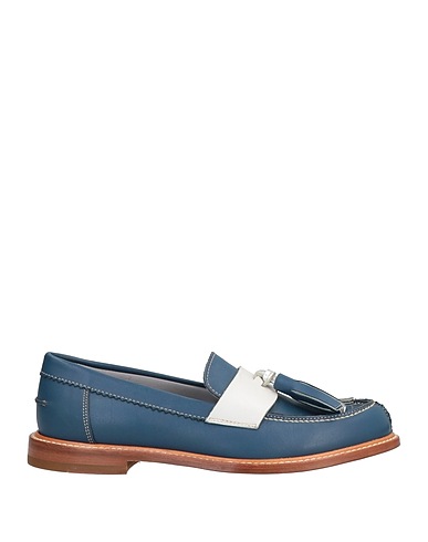 POLLINI Loafers Slate blue Calfskin