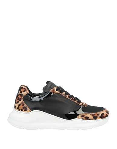 TESTONI Sneakers Black Soft Leather, Textile fibres