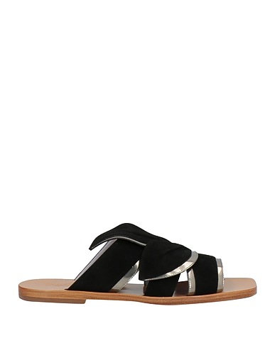 POLLINI Sandals Black Leather