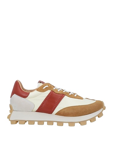 TOD'S Sneakers Khaki Leather, Textile fibres