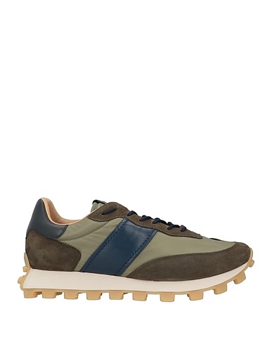 TOD'S Sneakers Military green Leather, Textile fibres
