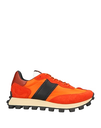 TOD'S Sneakers Orange Leather, Textile fibers