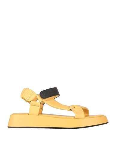 BRUNELLO CUCINELLI Sandals Yellow Soft Leather