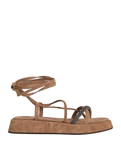 BRUNELLO CUCINELLI Sandals Khaki 100% Leather