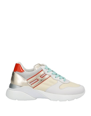 HOGAN Sneakers Ivory Leather, Textile fibres