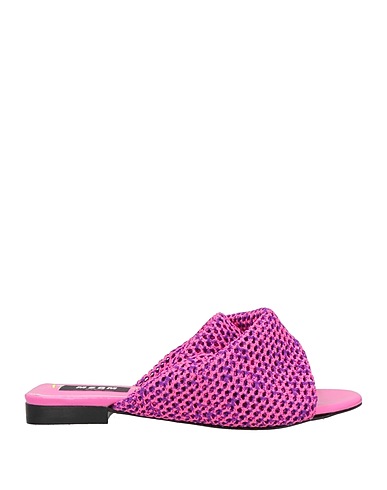 MSGM Sandals Purple Soft Leather, Textile fibres