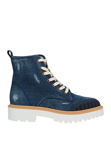 HOGAN Ankle boot Blue Textile fibres