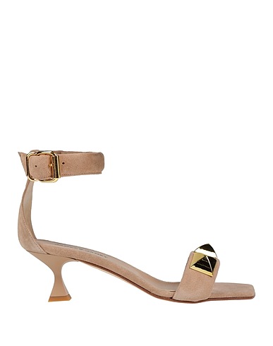 JANET & JANET Sandals Beige Leather