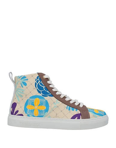 TRUSSARDI Sneakers Beige Textile fibers, Leather
