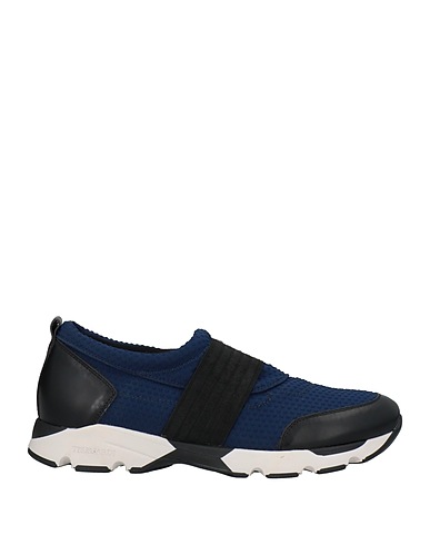 TRUSSARDI Sneakers Midnight blue Textile fibres, Soft Leather
