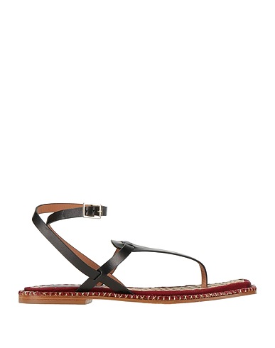 PAOLA D'ARCANO Flip flops Black Cowhide