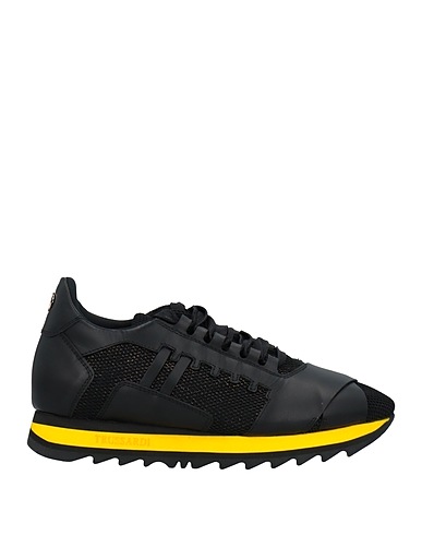 TRUSSARDI Sneakers Black Textile fibres, Calfskin
