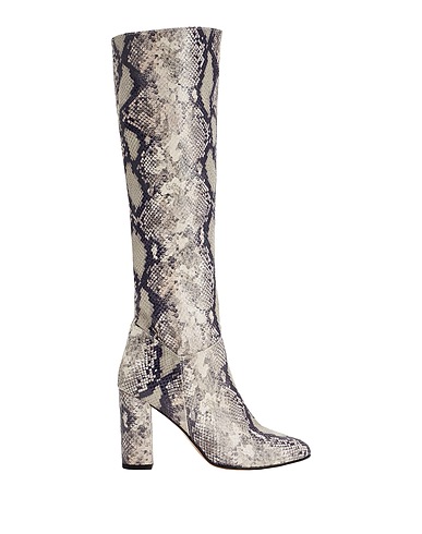 8 by YOOX ブーツ PYTHON LEATHER HEELED  BOOTS
 ライトグレー 牛革（カーフ） 100%