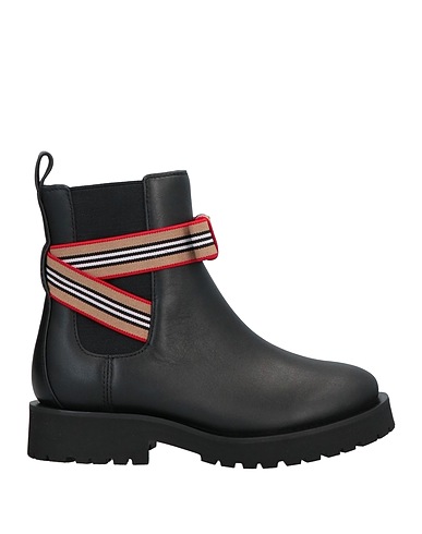 BURBERRY Ankle boot Black Soft Leather, Elastic fibres