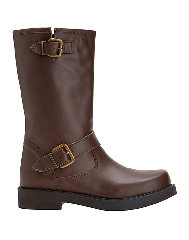 8 by YOOX Boots LEATHER BIKER BOOTS
 Dark brown 100% Calfskin