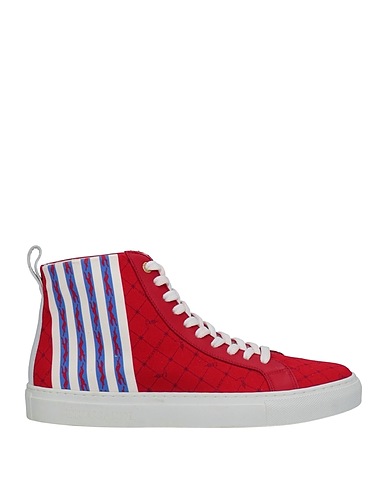 TRUSSARDI Sneakers Red Textile fibers, Leather