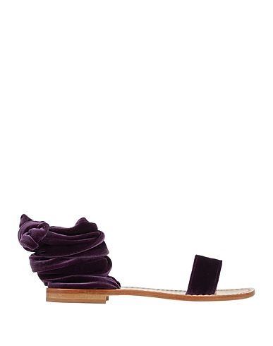 SEMICOUTURE Sandals Dark purple Textile fibres