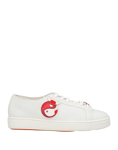 SANTONI Sneakers White Soft Leather