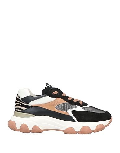 HOGAN Sneakers Black Leather, Textile fibres